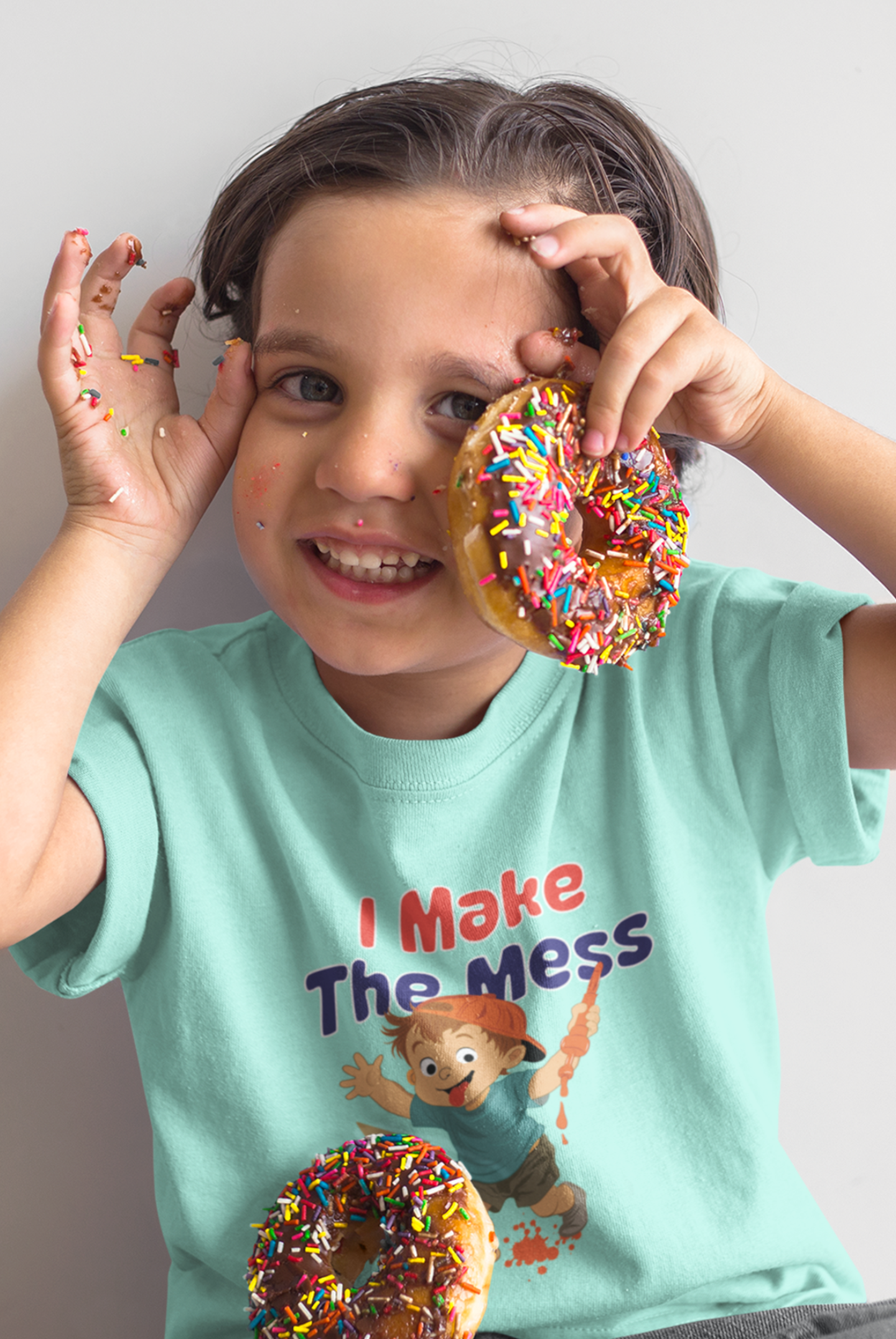 I Make the Mess – Cute & Funny Printed T-Shirt (2–5 Years)