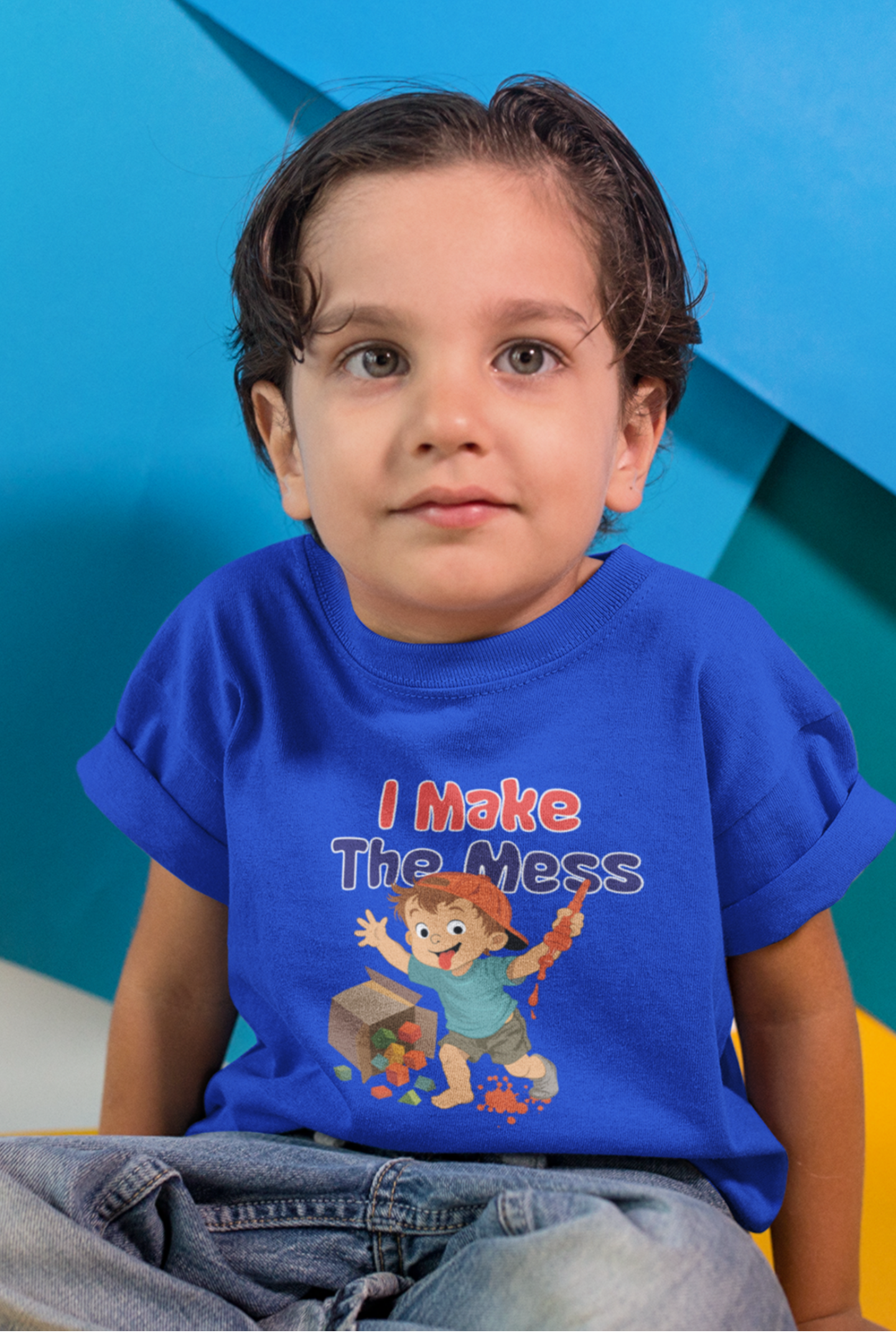 I Make the Mess – Cute & Funny Printed T-Shirt (2–5 Years)