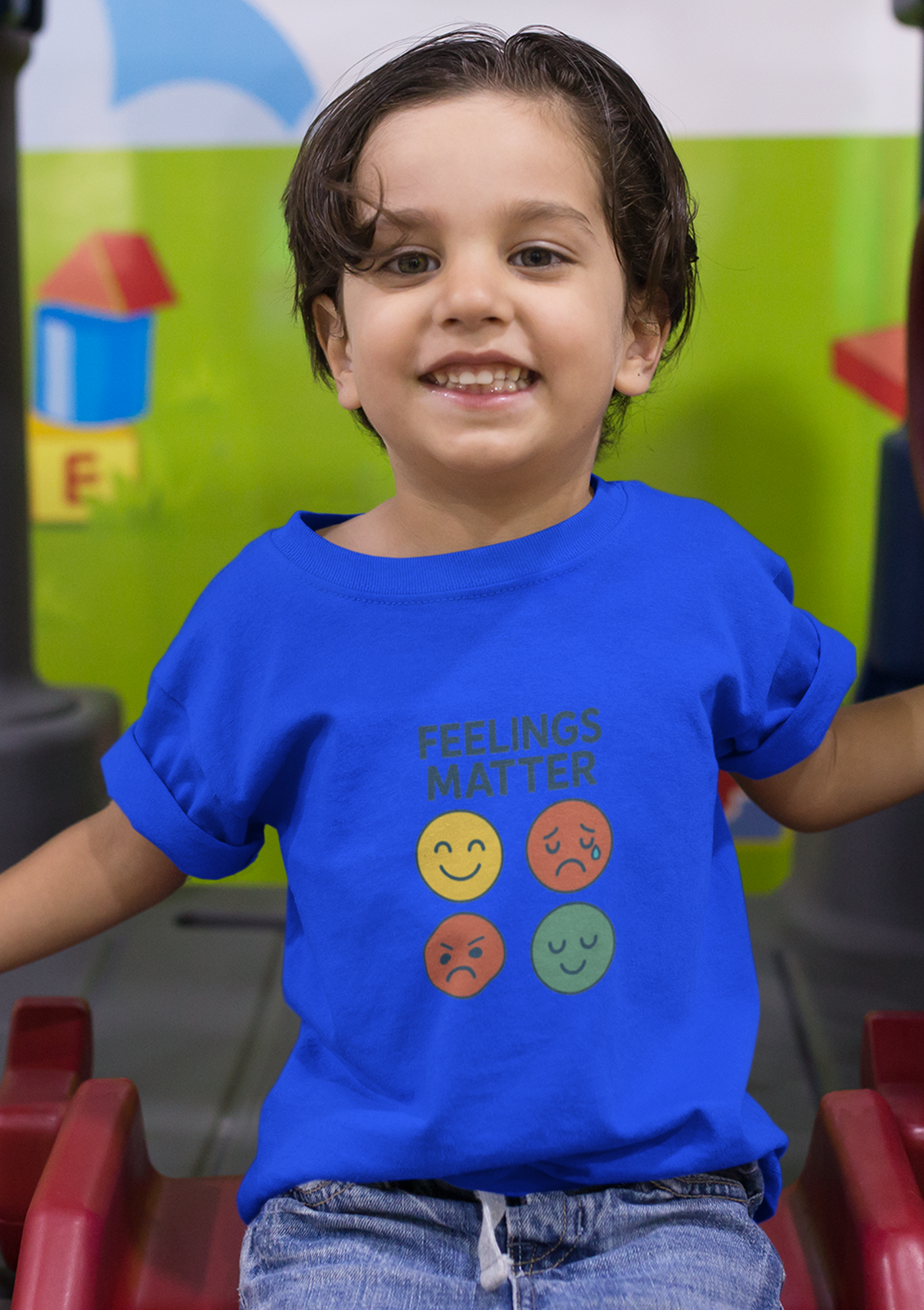 Feelings Matter Kids’ T-Shirt – Big Emotions, Little Voices (Boys)