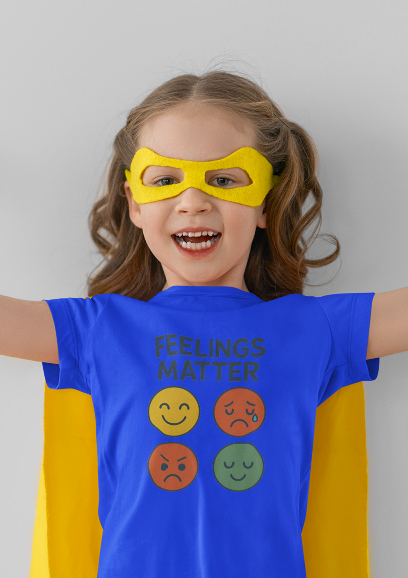Feelings Matter Kids’ T-Shirt – Big Emotions, Little Voices (Girls)