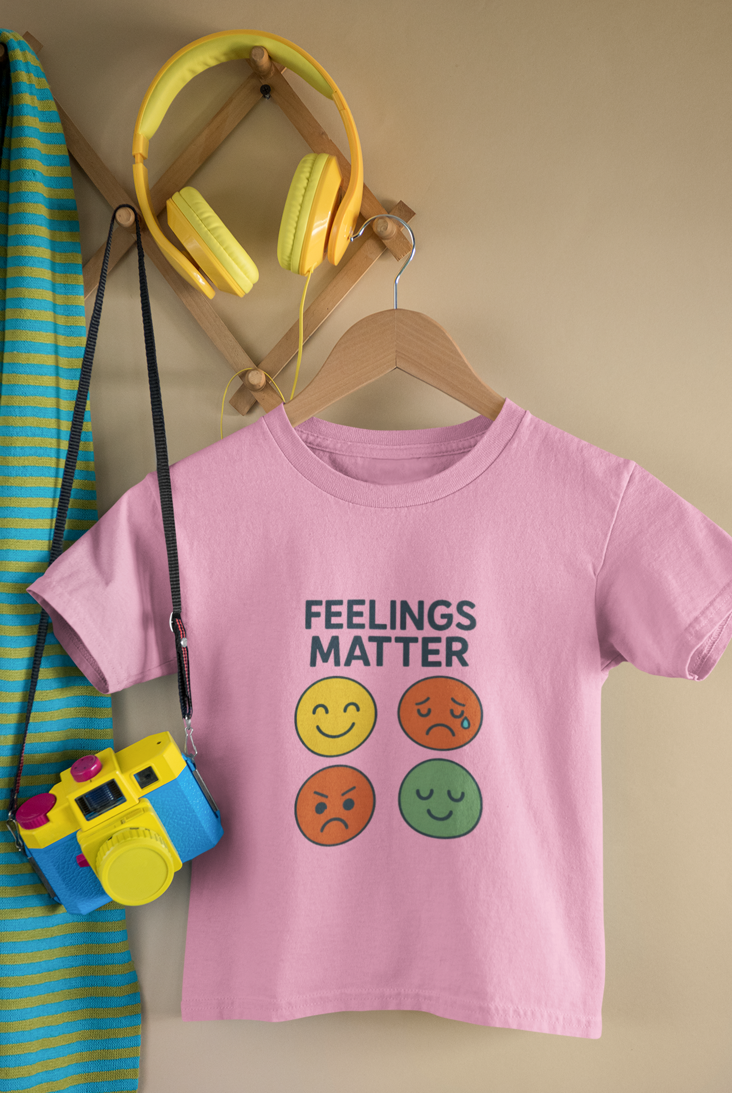 Feelings Matter Kids’ T-Shirt – Big Emotions, Little Voices (Girls)