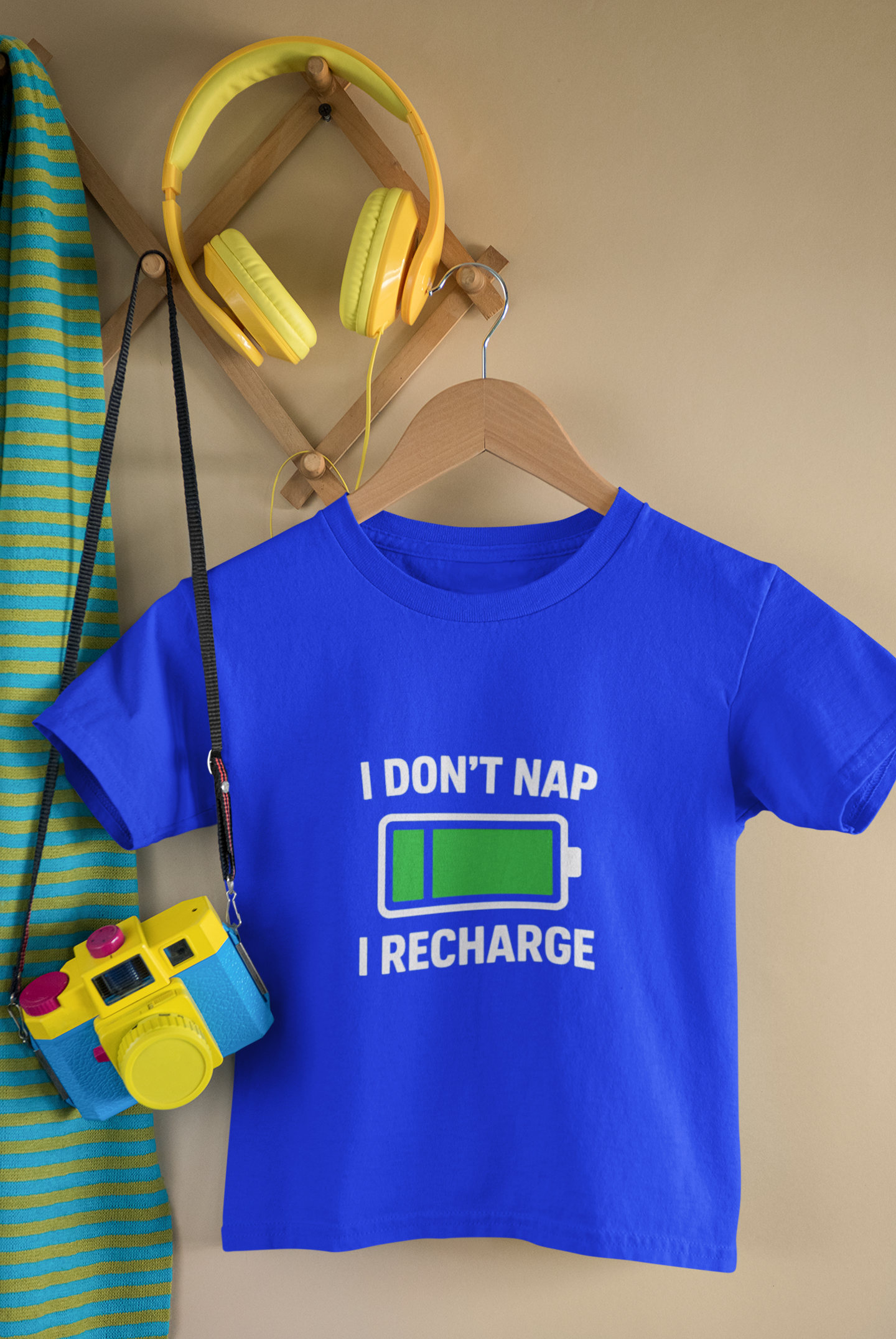 I Don’t Nap, I Recharge Kids’ T-Shirt – For the Tiny Powerhouse (Girls)