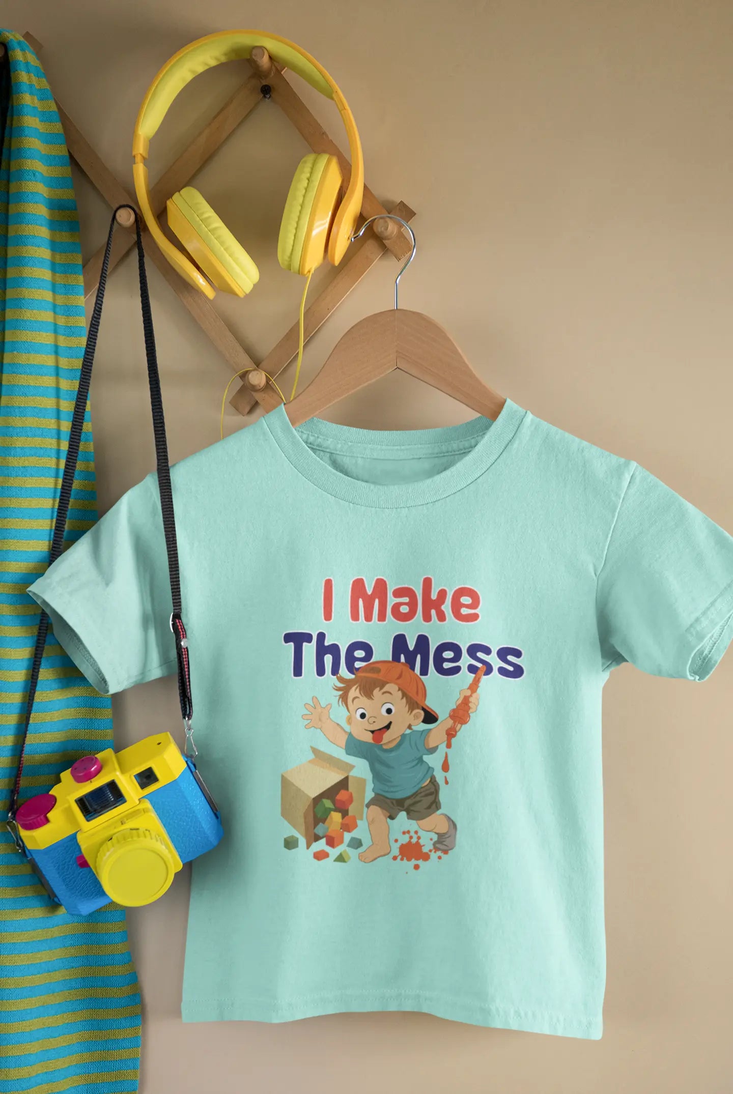 I Make the Mess – Cute & Funny Printed T-Shirt (2–5 Years)