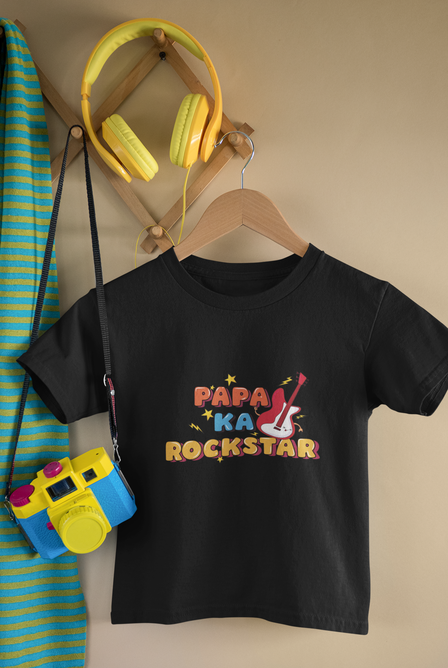 Papa Ka Rockstar Kids T-Shirt – Cool Tee for Daddy’s Star
