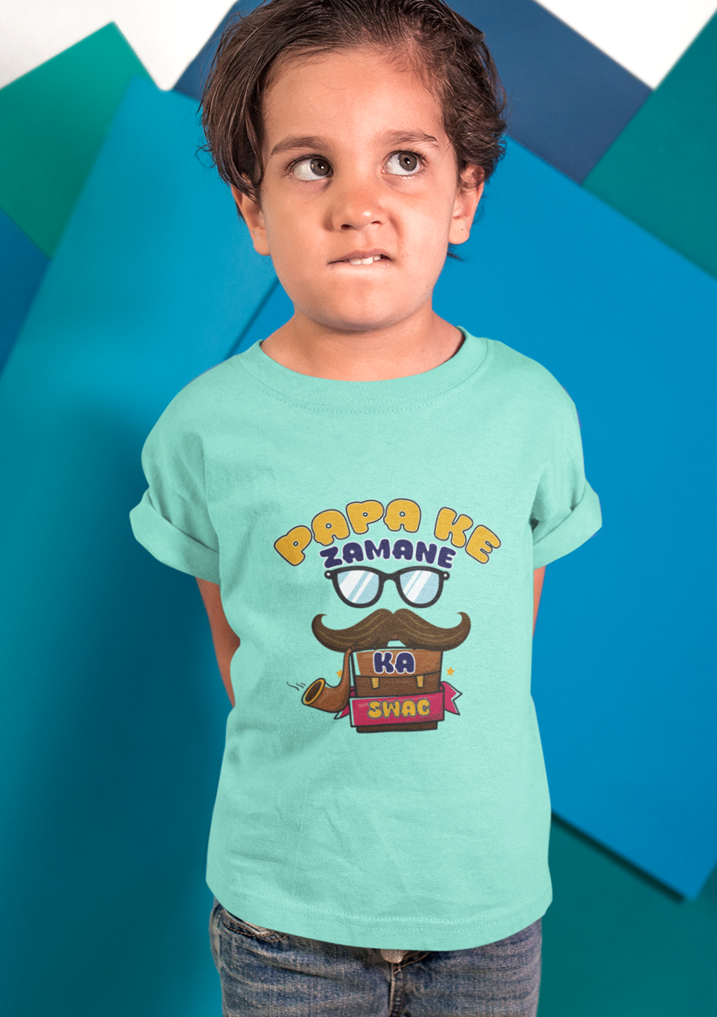 Papa Ke Jamane Ka Swag - Vintage Vibes T-Shirts for kids (unisex)