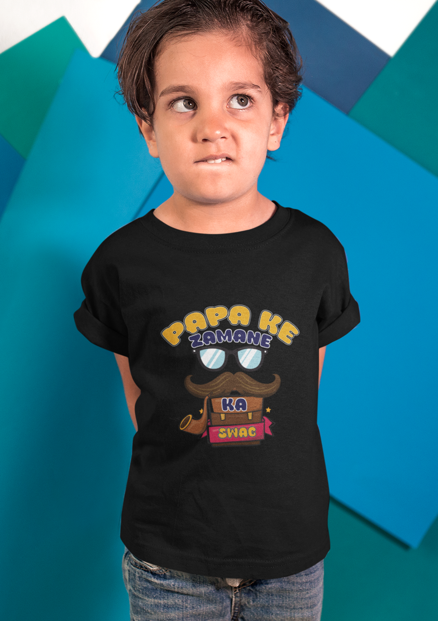 Papa Ke Jamane Ka Swag - Vintage Vibes T-Shirts for kids (unisex)